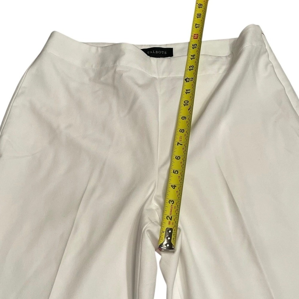 Talbots Pleated White Hollywood Ankle Pull On Pant Size 12 Career Office Preppy - Picture 6 of 12